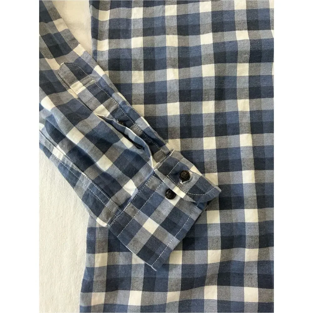 Banana Republic Luxe Flannel Shirt Men’s Large Tall Slim Fit Plaid Button Down